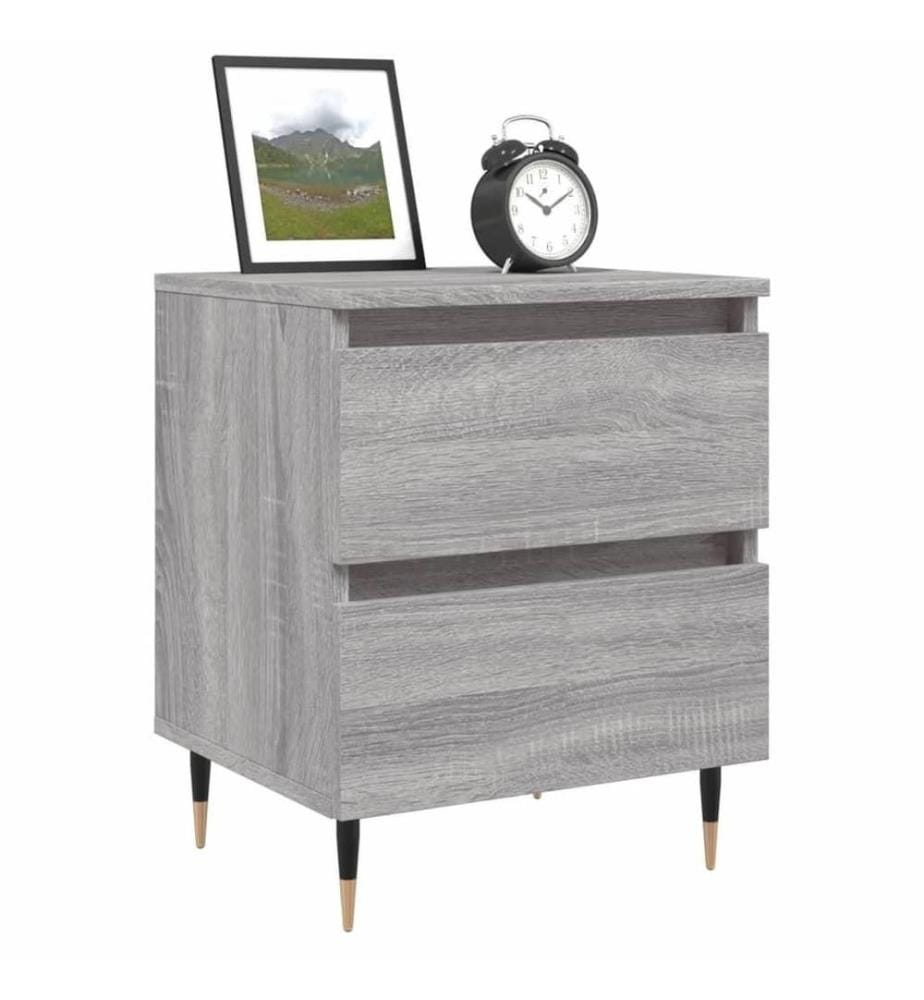 Nachttische 2 Stk. Grau Sonoma 40x35x50 cm Holzwerkstoff