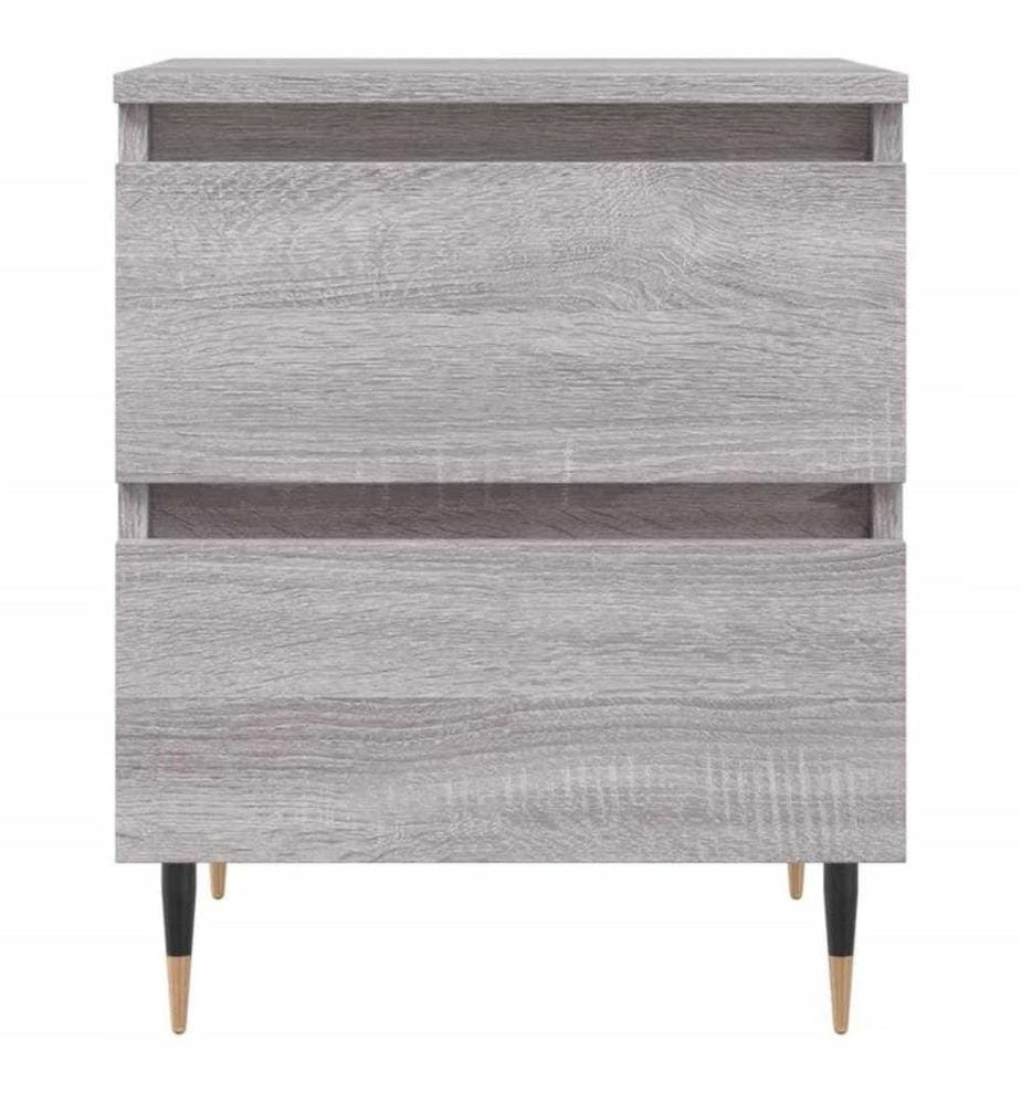 Nachttische 2 Stk. Grau Sonoma 40x35x50 cm Holzwerkstoff