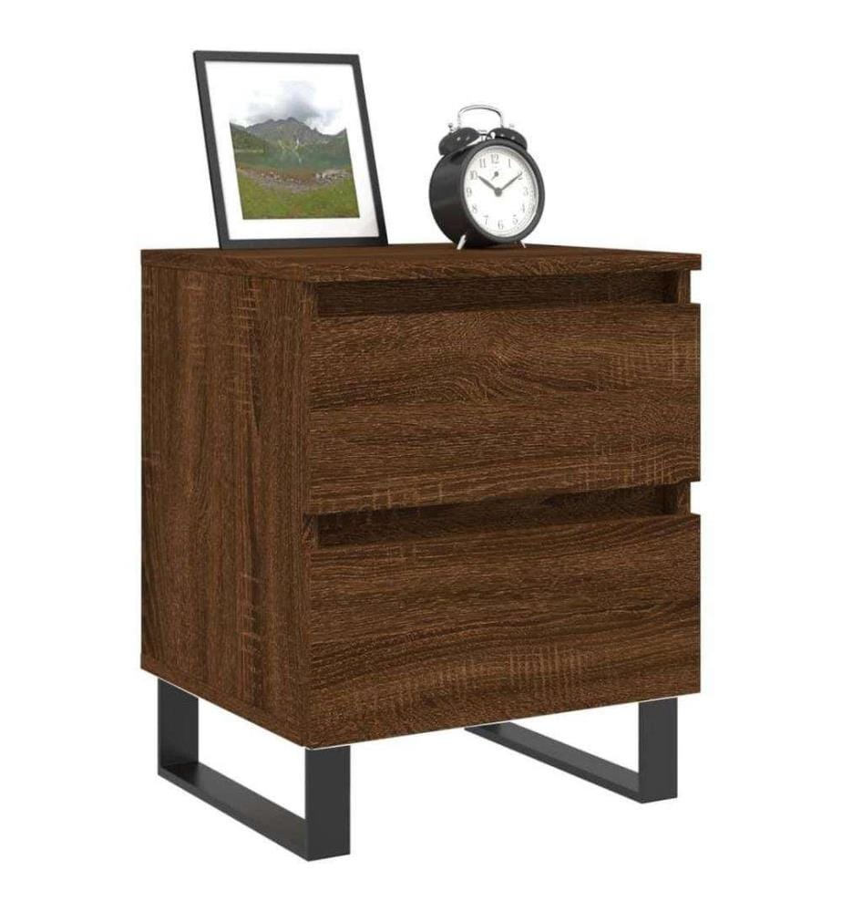 Nachttische 2 Stk. Braun Eichen-Optik 40x35x50 cm Holzwerkstoff