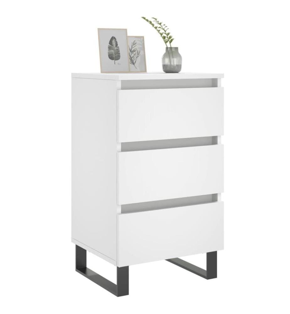Nachttische 2 Stk. Weiss 40x35x69 cm Holzwerkstoff