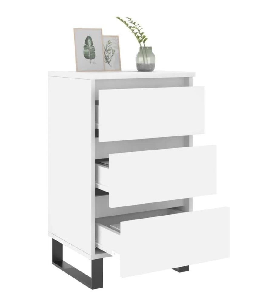 Nachttische 2 Stk. Weiss 40x35x69 cm Holzwerkstoff