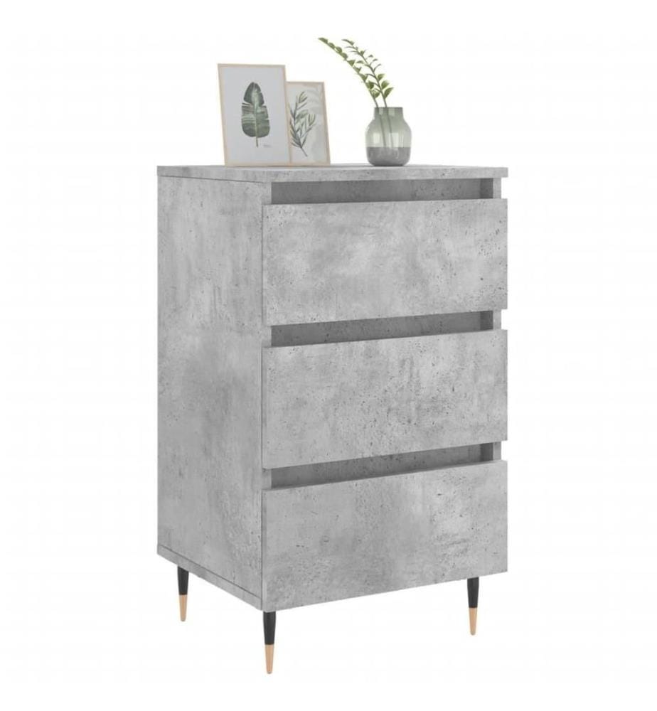 Nachttische 2 Stk. Betongrau 40x35x69 cm Holzwerkstoff