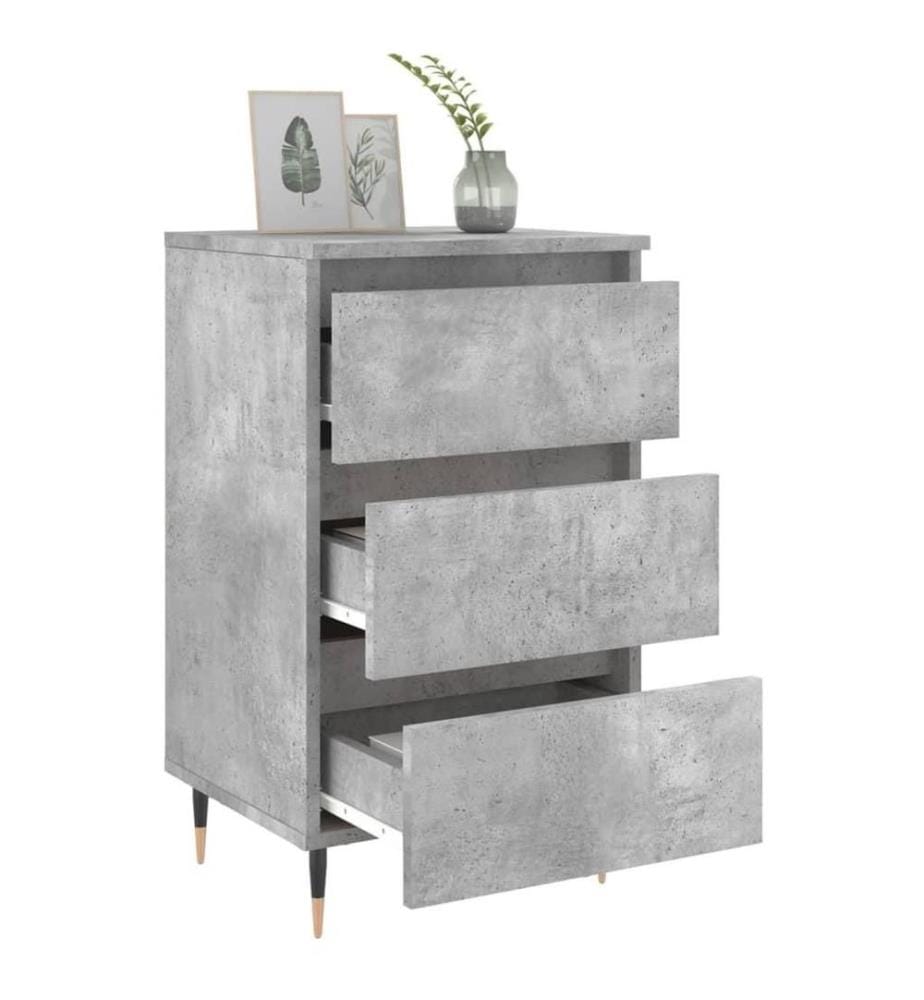 Nachttische 2 Stk. Betongrau 40x35x69 cm Holzwerkstoff