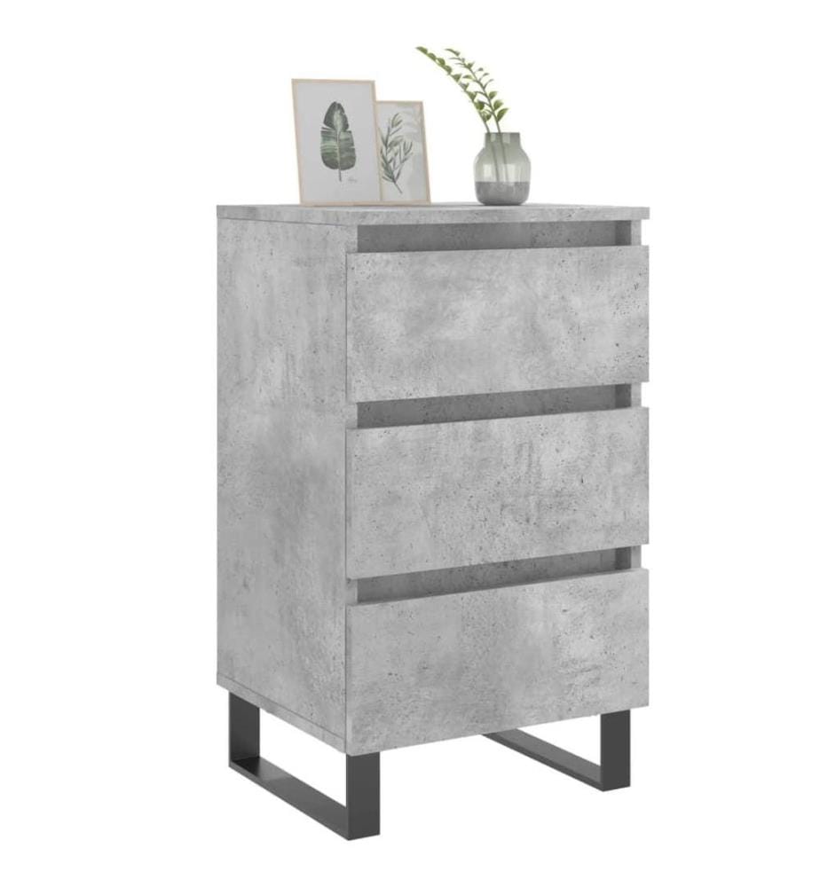 Nachttische 2 Stk. Betongrau 40x35x69 cm Holzwerkstoff