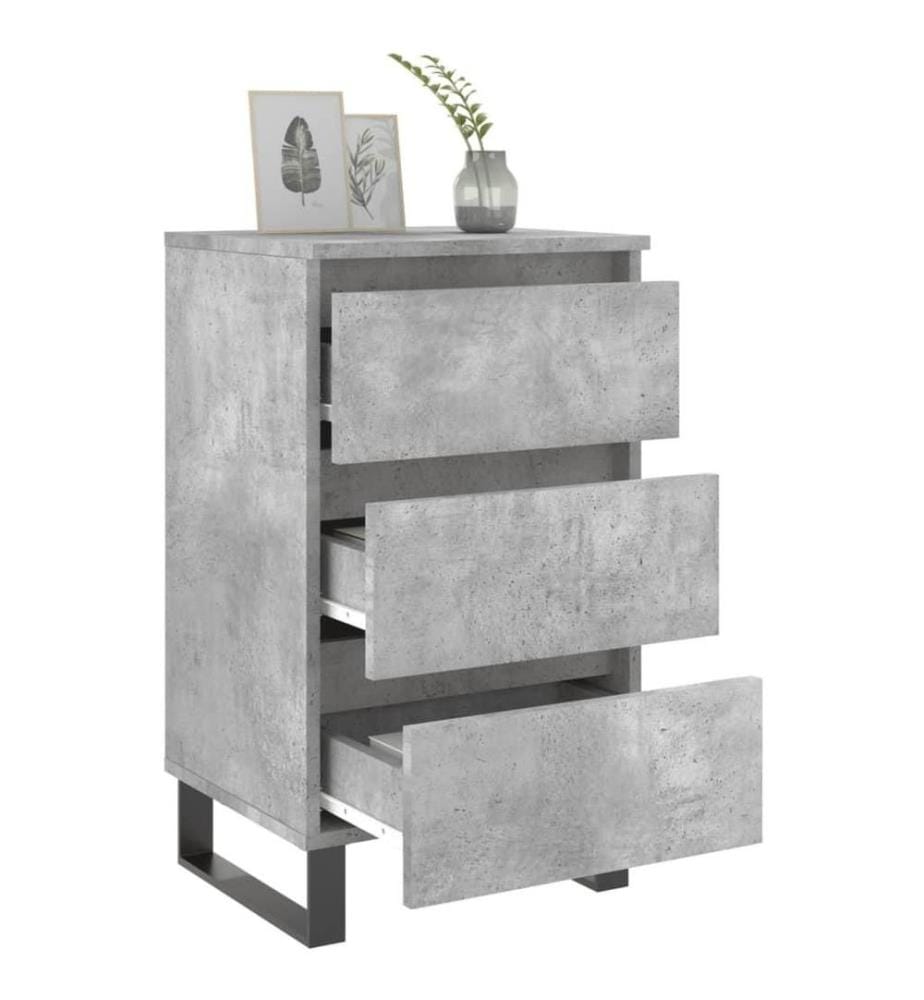 Nachttische 2 Stk. Betongrau 40x35x69 cm Holzwerkstoff