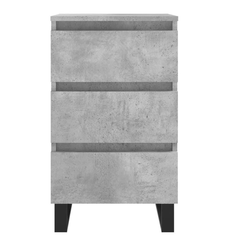 Nachttische 2 Stk. Betongrau 40x35x69 cm Holzwerkstoff