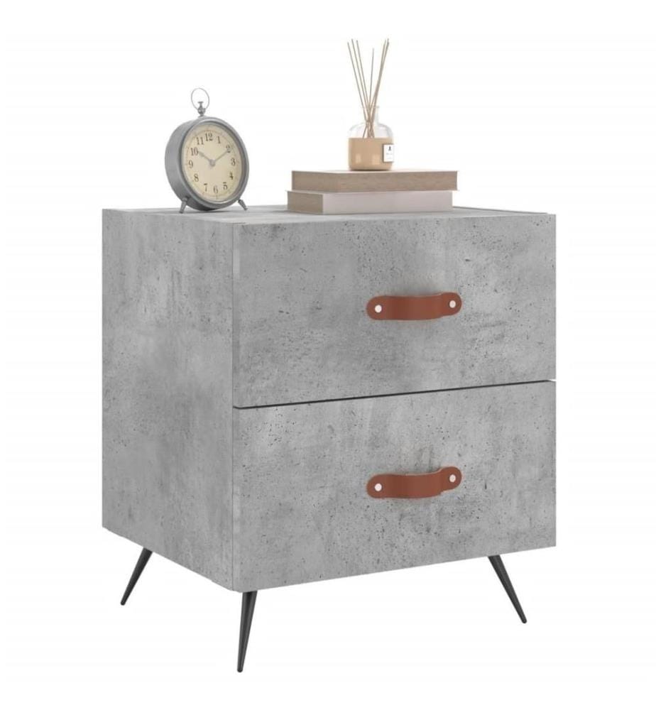 Nachttische 2 Stk. Betongrau 40x35x47,5 cm Holzwerkstoff