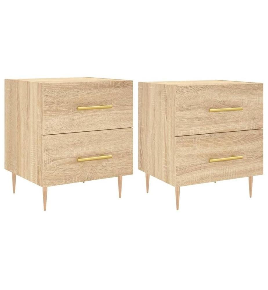 Nachttische 2 Stk. Sonoma-Eiche 40x35x47,5 cm Holzwerkstoff