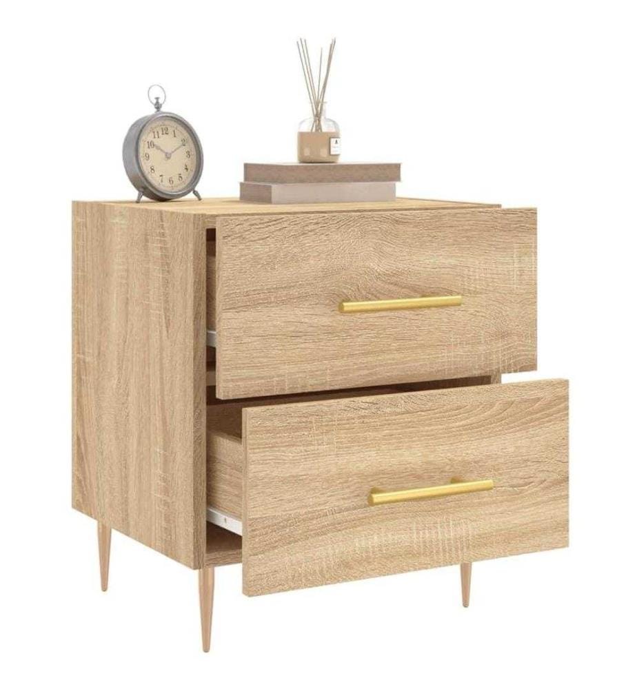 Nachttische 2 Stk. Sonoma-Eiche 40x35x47,5 cm Holzwerkstoff