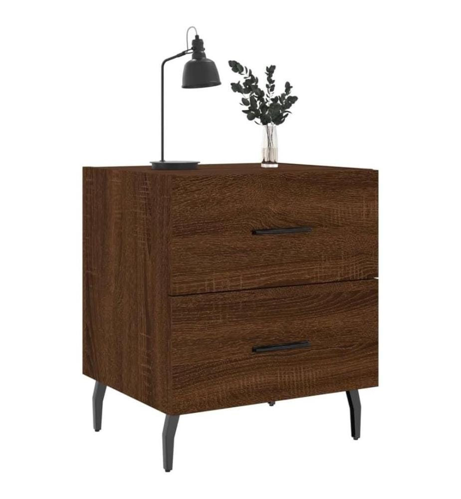 Nachttische 2Stk. Braun Eichen-Optik 40x35x47,5cm Holzwerkstoff