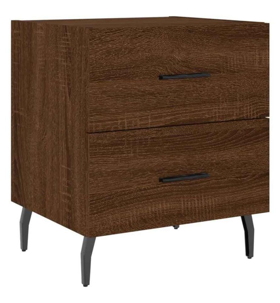 Nachttische 2Stk. Braun Eichen-Optik 40x35x47,5cm Holzwerkstoff