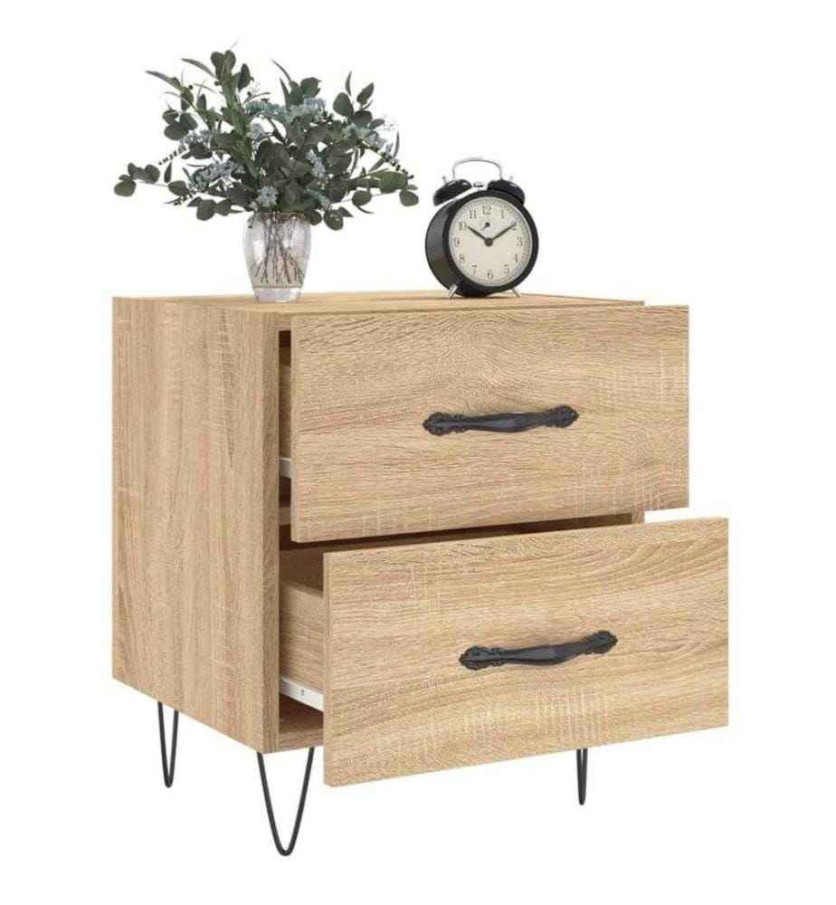 Nachttische 2 Stk. Sonoma-Eiche 40x35x47,5 cm Holzwerkstoff