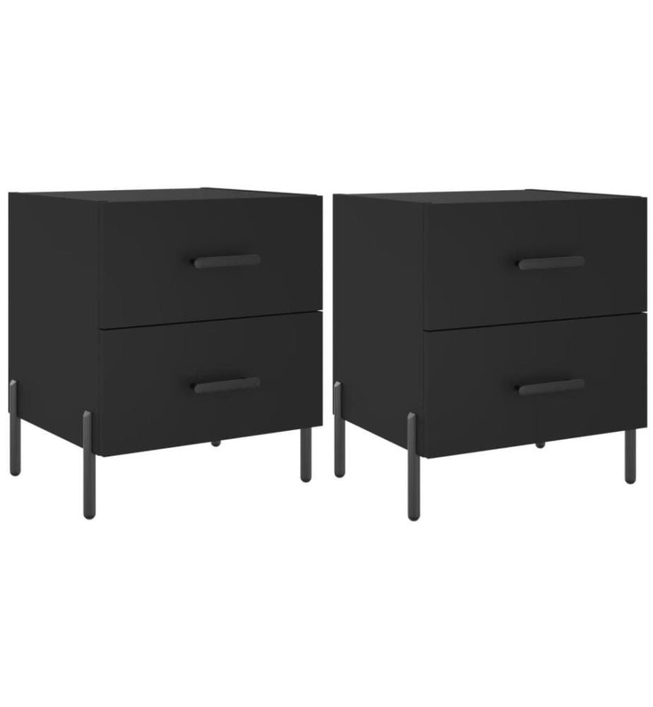 Nachttische 2 Stk. Schwarz 40x35x47,5 cm Holzwerkstoff