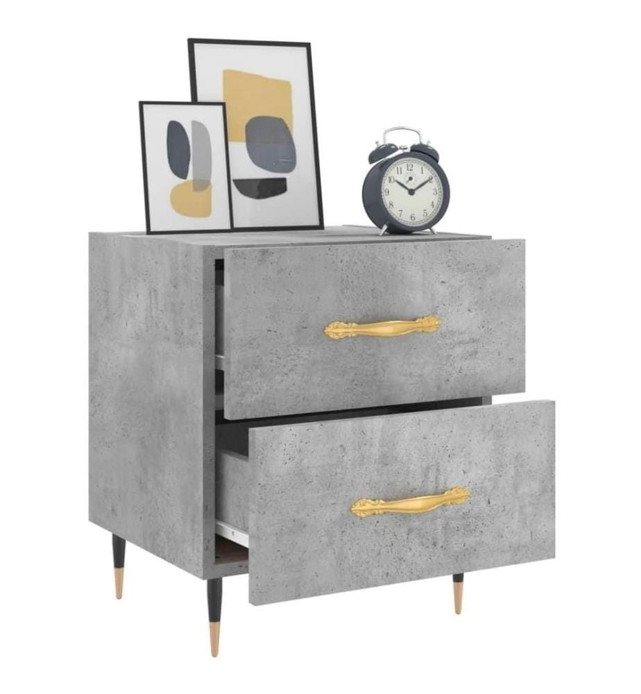 Nachttische 2 Stk. Betongrau 40x35x47,5 cm Holzwerkstoff