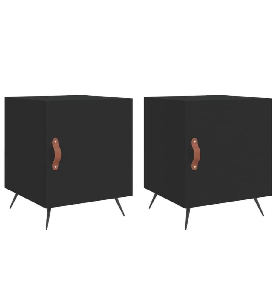 Nachttische 2 Stk. Schwarz 40x40x50 cm Holzwerkstoff