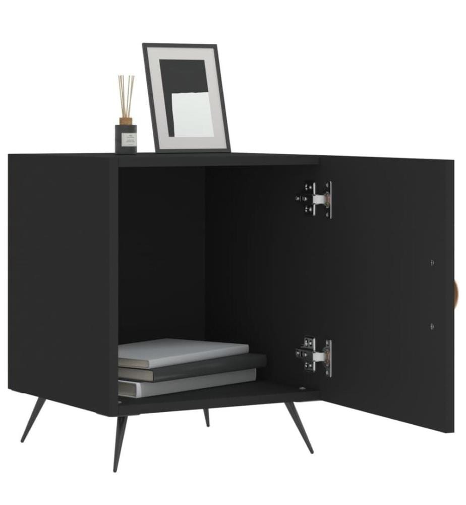 Nachttische 2 Stk. Schwarz 40x40x50 cm Holzwerkstoff