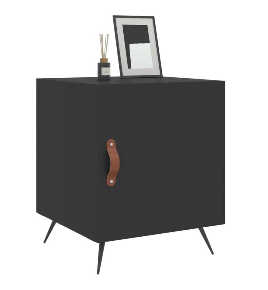 Nachttische 2 Stk. Schwarz 40x40x50 cm Holzwerkstoff