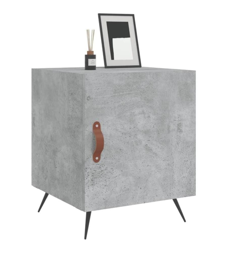 Nachttische 2 Stk. Betongrau 40x40x50 cm Holzwerkstoff