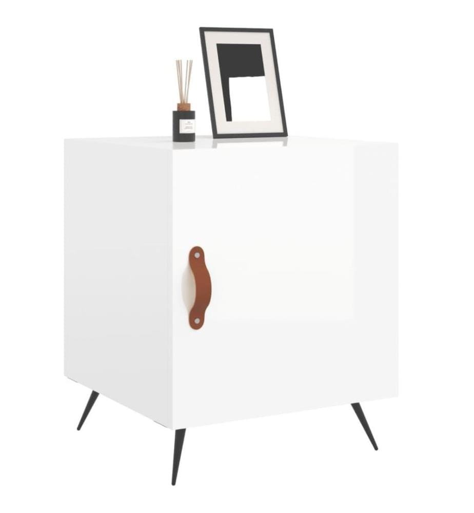Nachttische 2 Stk. Hochglanz-Weiss 40x40x50 cm Holzwerkstoff