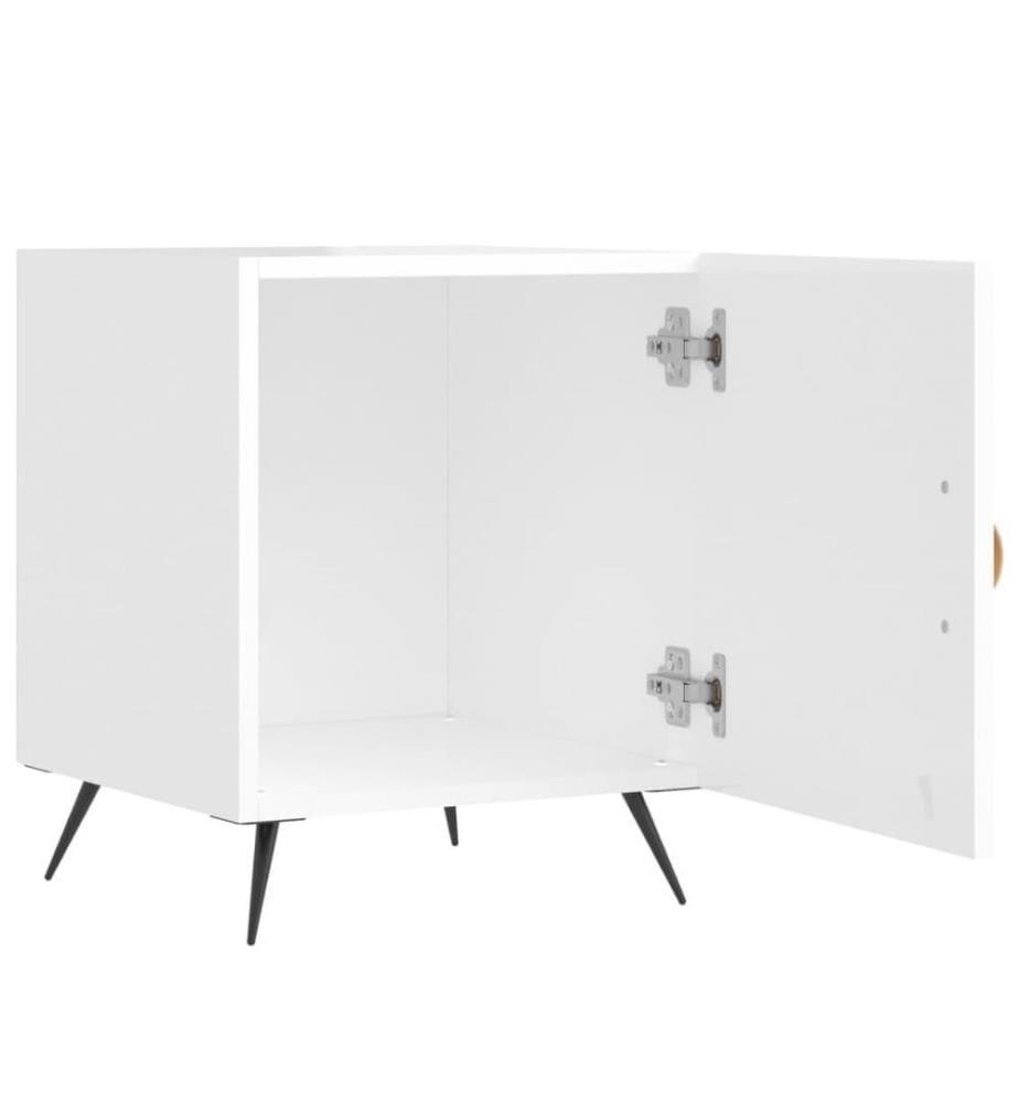 Nachttische 2 Stk. Hochglanz-Weiss 40x40x50 cm Holzwerkstoff