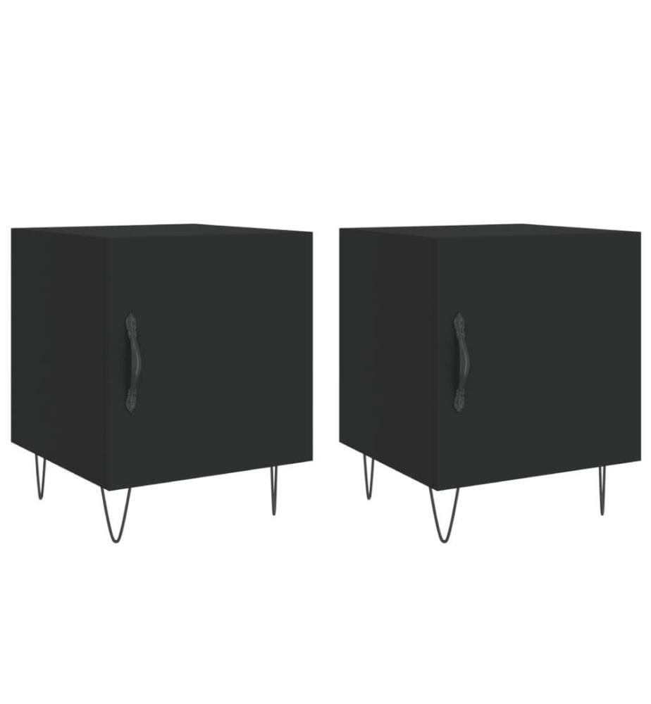 Nachttische 2 Stk. Schwarz 40x40x50 cm Holzwerkstoff
