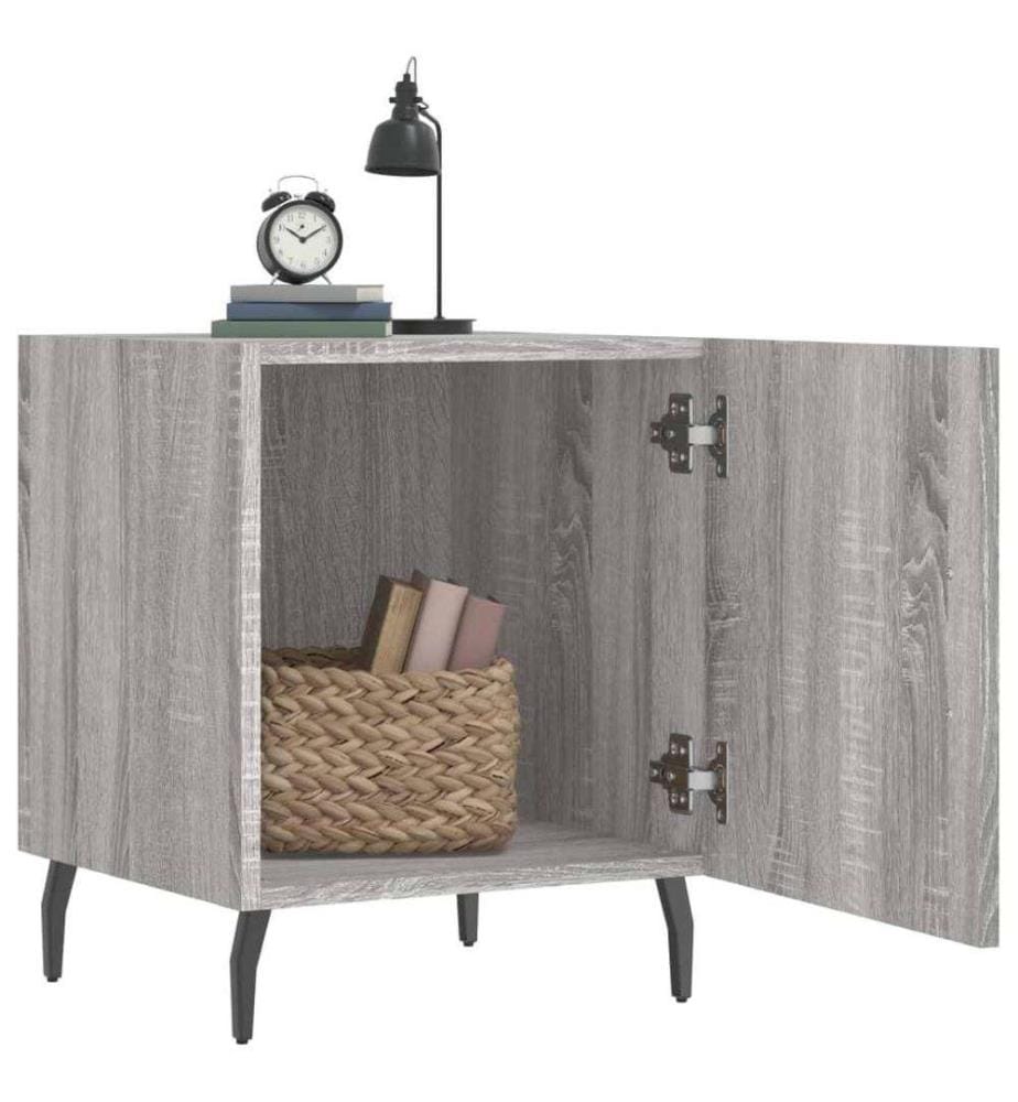 Nachttische 2 Stk. Grau Sonoma 40x40x50 cm Holzwerkstoff