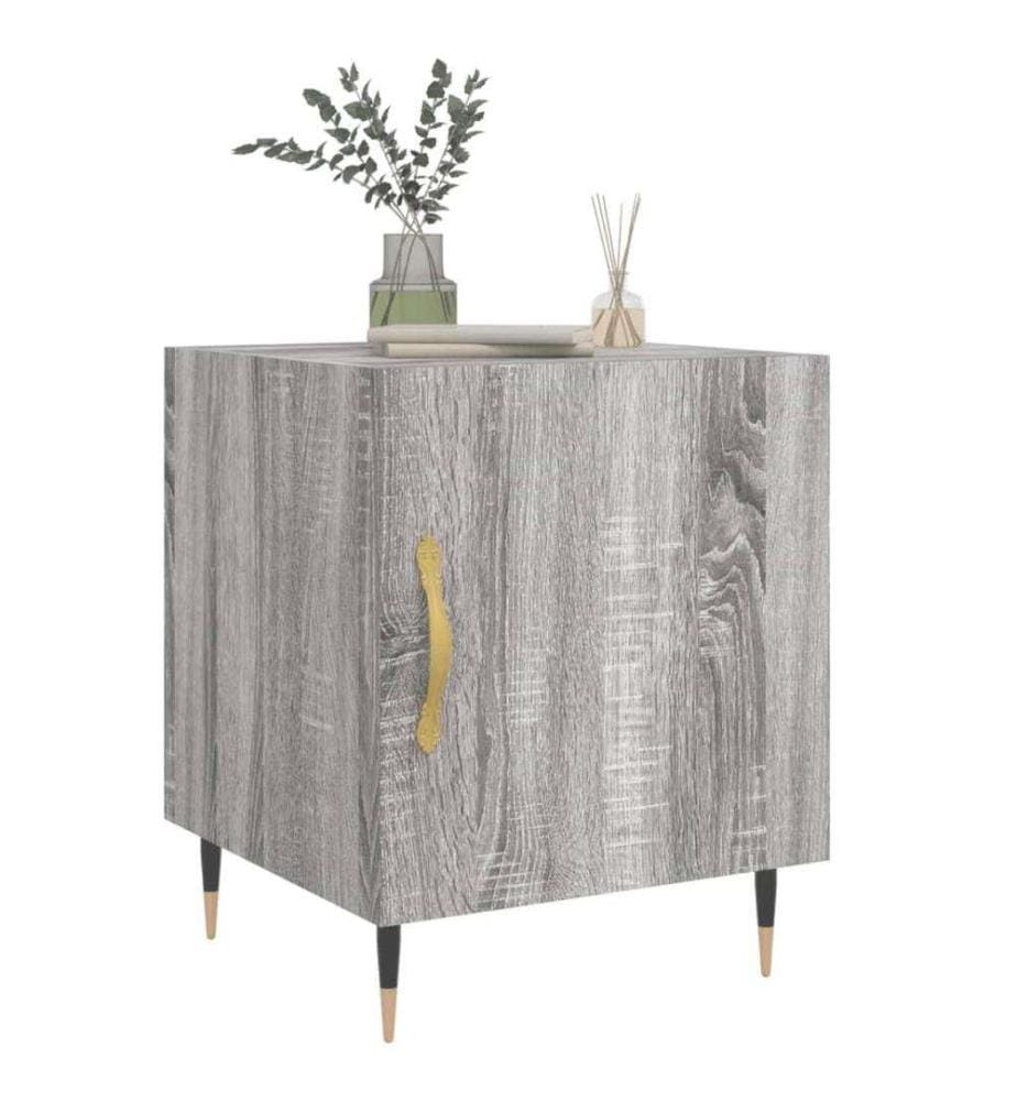 Nachttische 2 Stk. Grau Sonoma 40x40x50 cm Holzwerkstoff