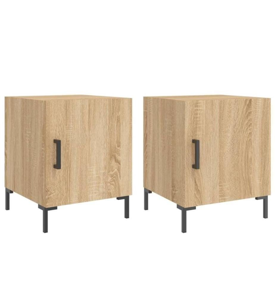 Nachttische 2 Stk. Sonoma-Eiche 40x40x50 cm Holzwerkstoff