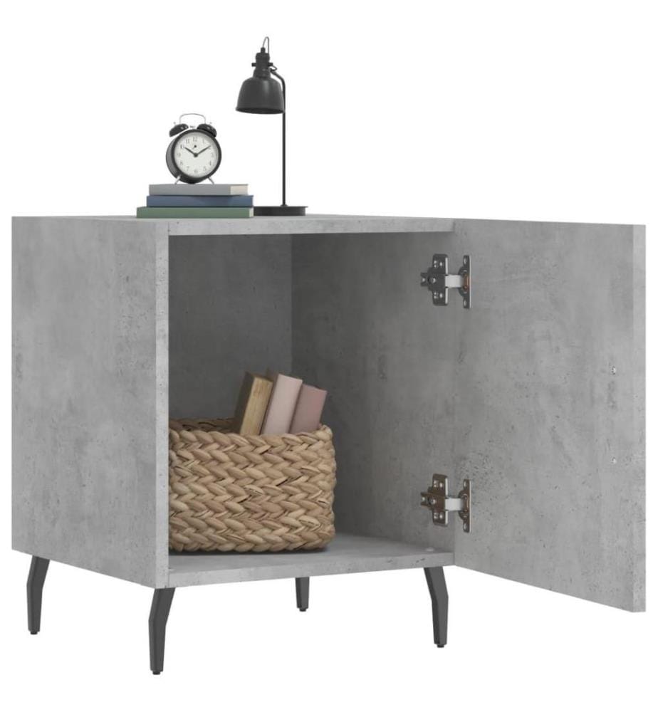 Nachttische 2 Stk. Betongrau 40x40x50 cm Holzwerkstoff