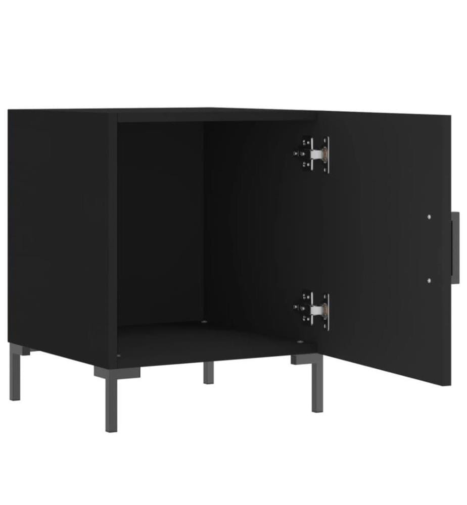 Table de chevet noir 40x40x50 cm bois d'ingénierie