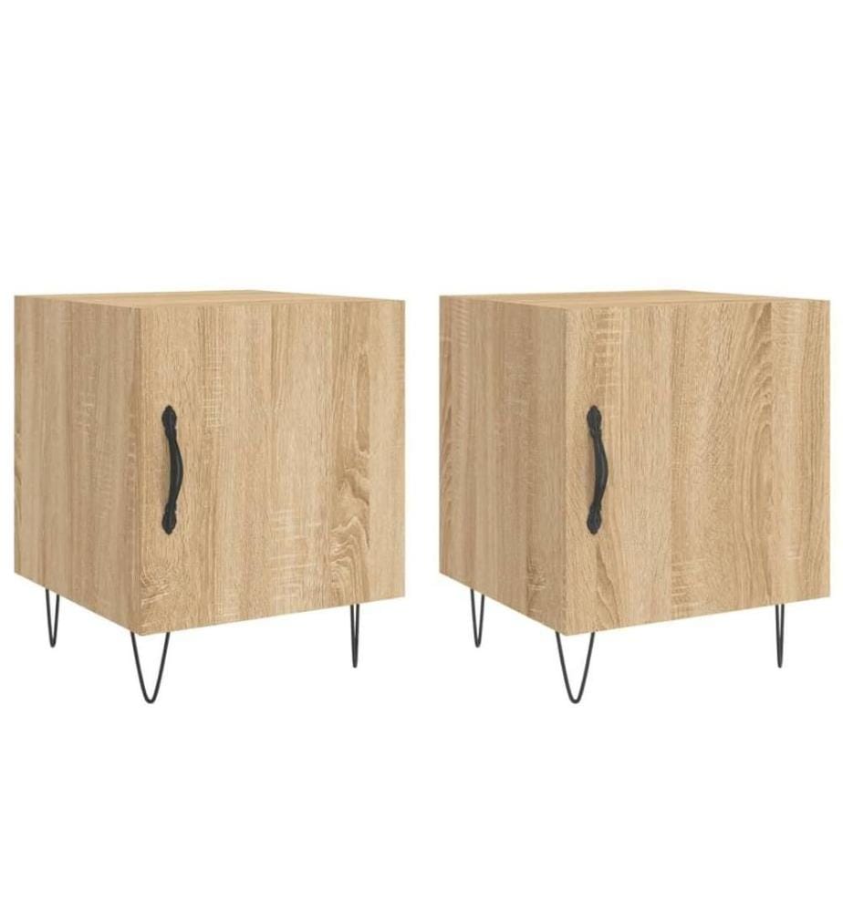 Nachttische 2 Stk. Sonoma-Eiche 40x40x50 cm Holzwerkstoff