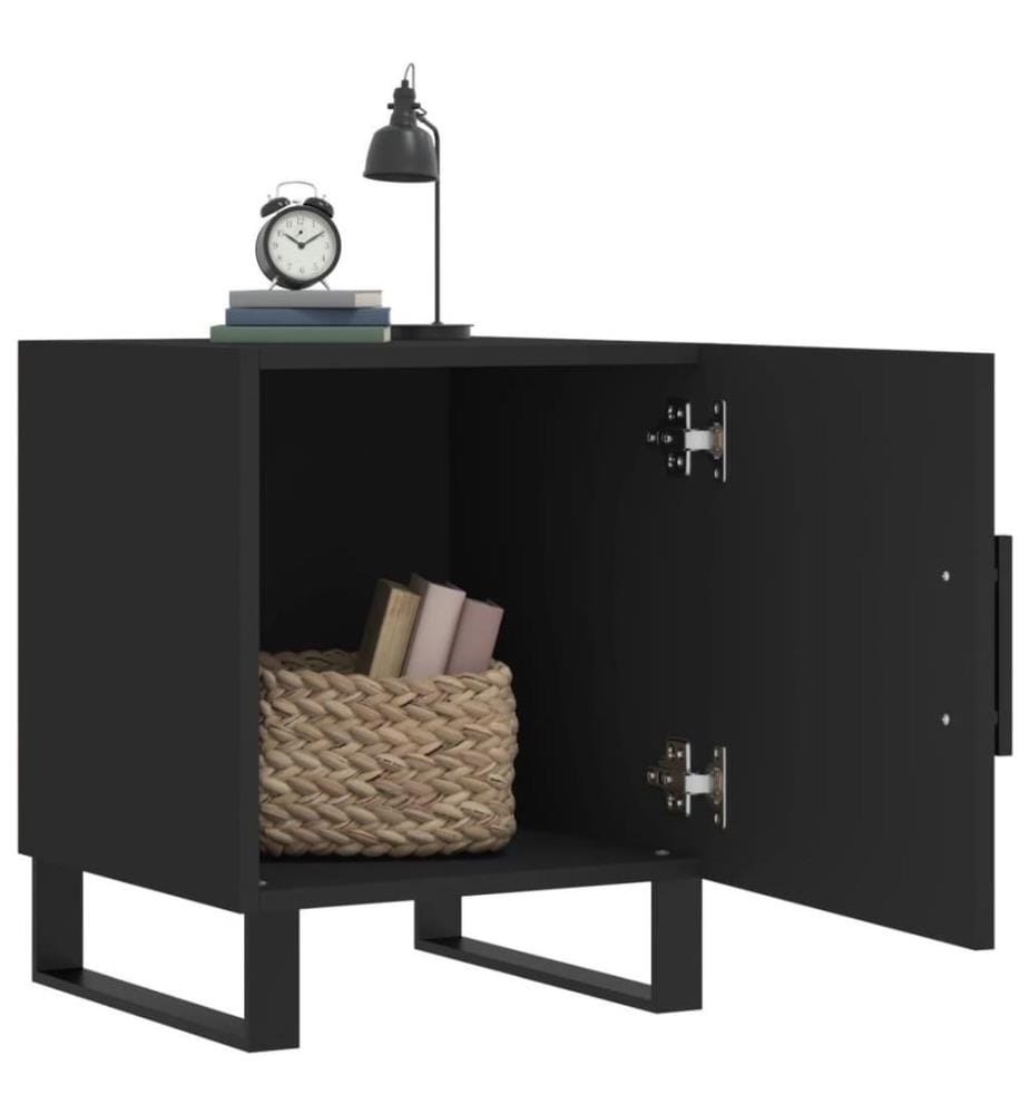 Nachttische 2 Stk. Schwarz 40x40x50 cm Holzwerkstoff