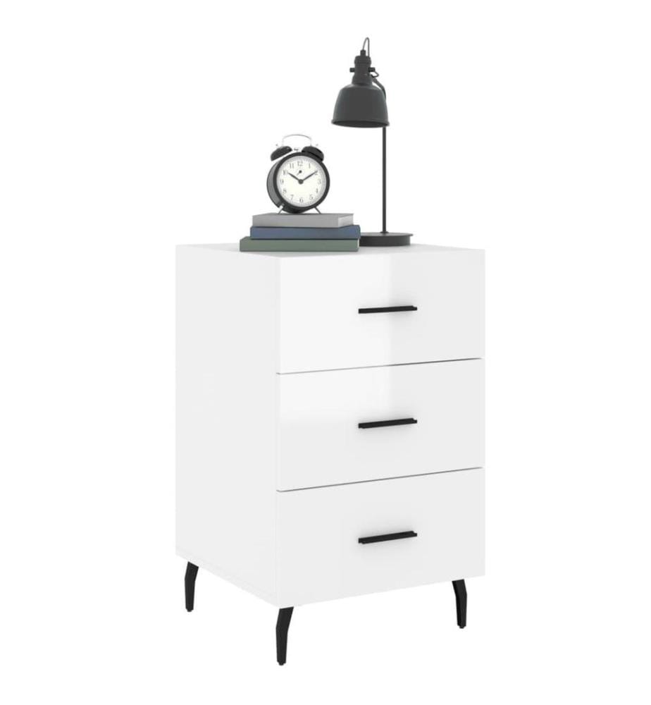 Nachttisch Hochglanz-Weiss 40x40x66 cm Holzwerkstoff