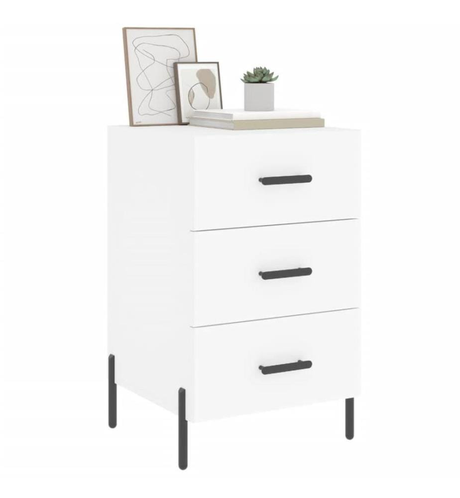 Nachttisch Weiss 40x40x66 cm Holzwerkstoff