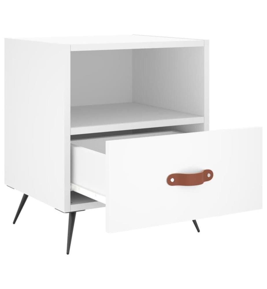 Nachttisch Weiss 40x35x47,5 cm Holzwerkstoff
