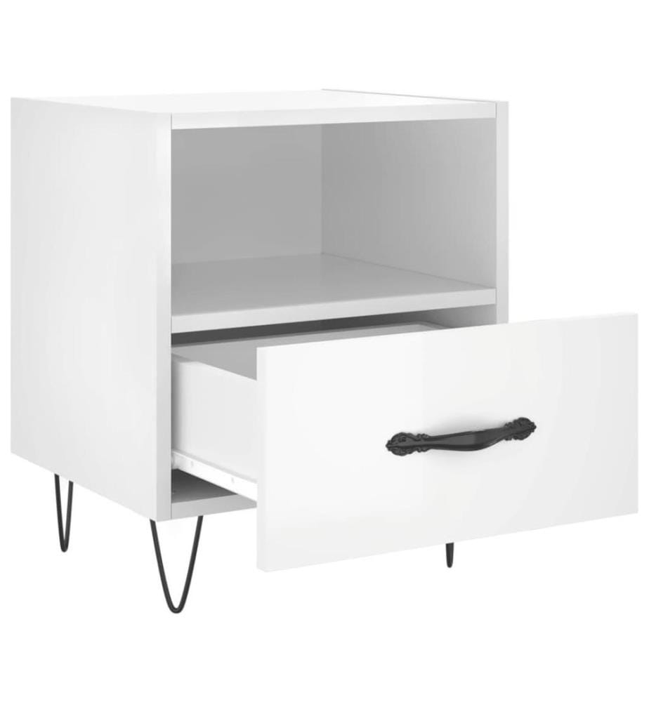 Nachttische 2 Stk. Hochglanz-Weiss 40x35x47,5 cm Holzwerkstoff