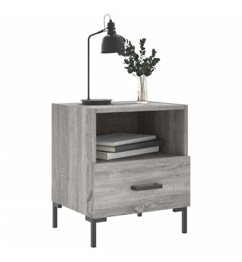Nachttische 2 Stk. Grau Sonoma 40x35x47,5 cm Holzwerkstoff
