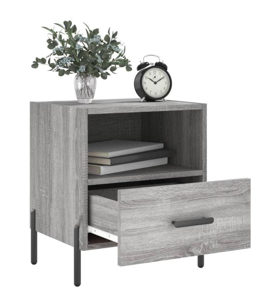 Nachttische 2 Stk. Grau Sonoma 40x35x47,5 cm Holzwerkstoff