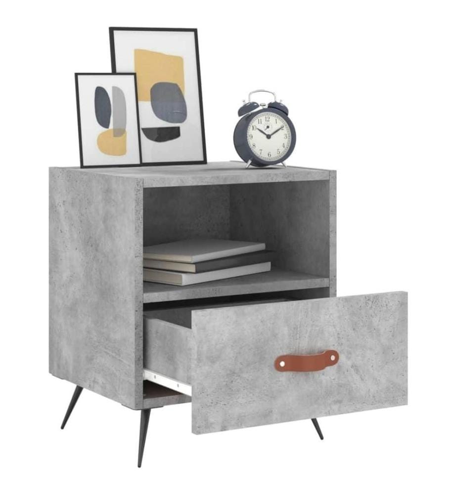 Nachttische 2 Stk. Betongrau 40x35x47,5 cm Holzwerkstoff