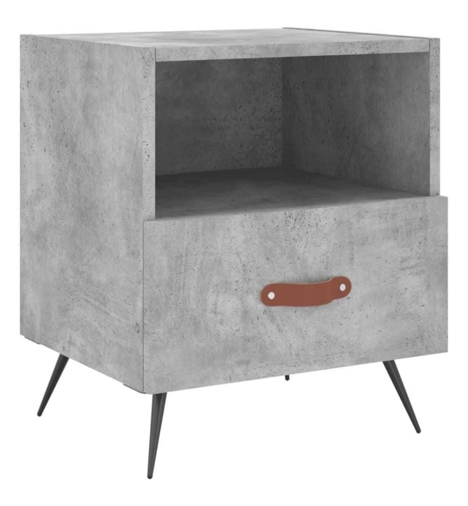 Nachttische 2 Stk. Betongrau 40x35x47,5 cm Holzwerkstoff