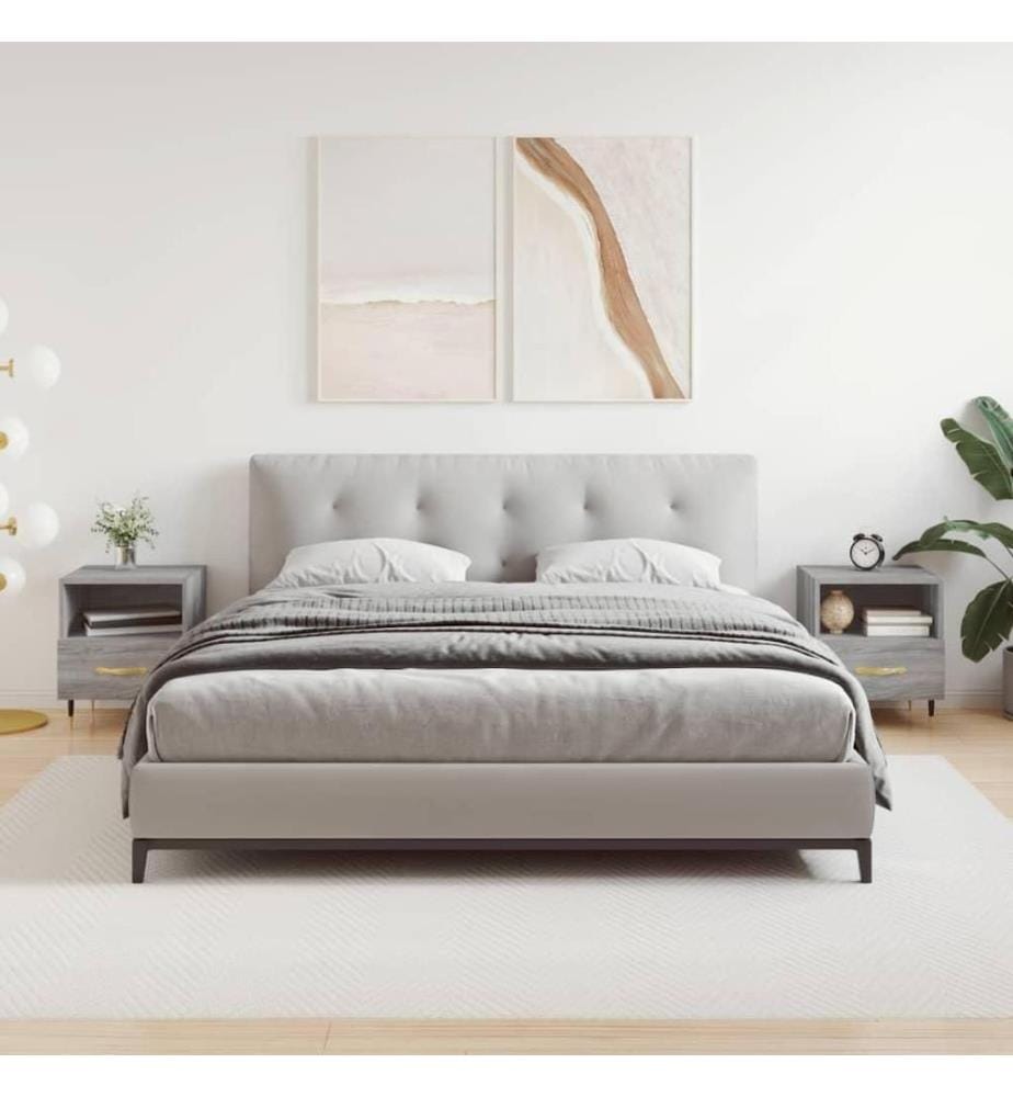 Nachttische 2 Stk. Grau Sonoma 40x35x47,5 cm Holzwerkstoff