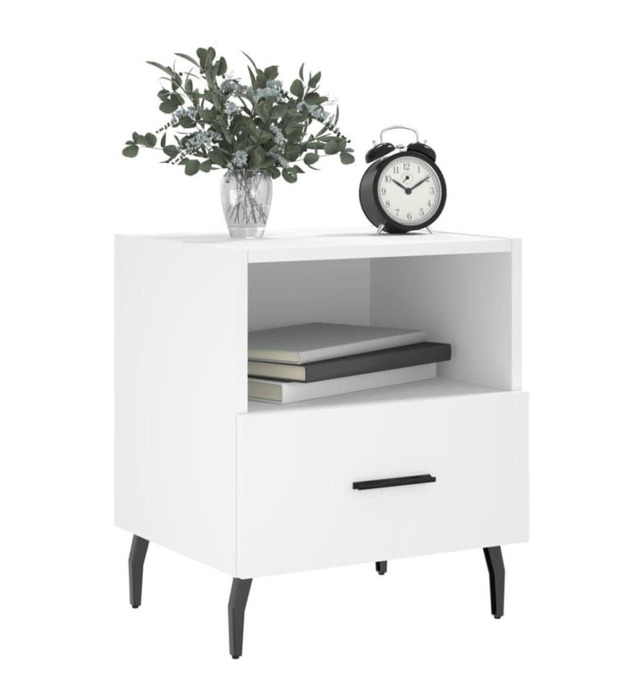 Nachttische 2 Stk. Weiss 40x35x47,5 cm Holzwerkstoff
