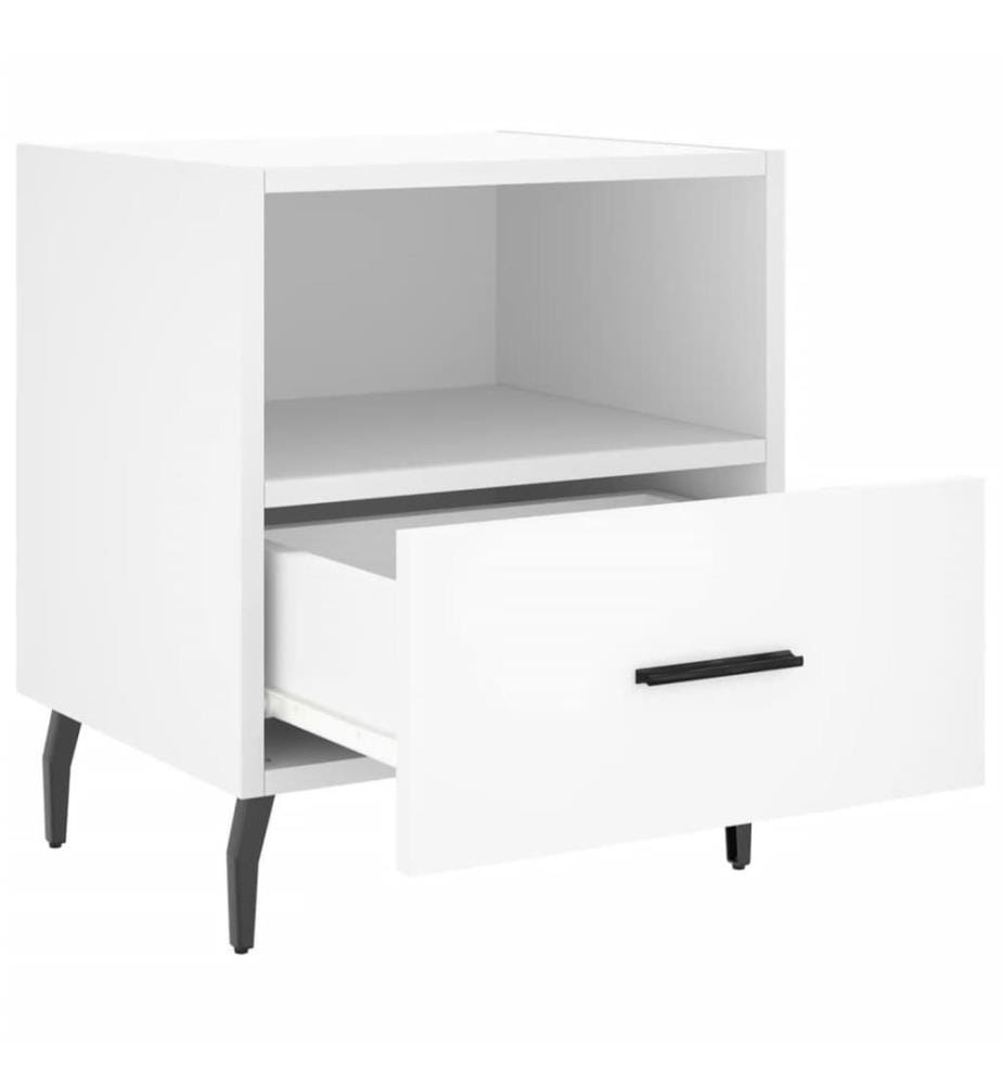 Nachttische 2 Stk. Weiss 40x35x47,5 cm Holzwerkstoff