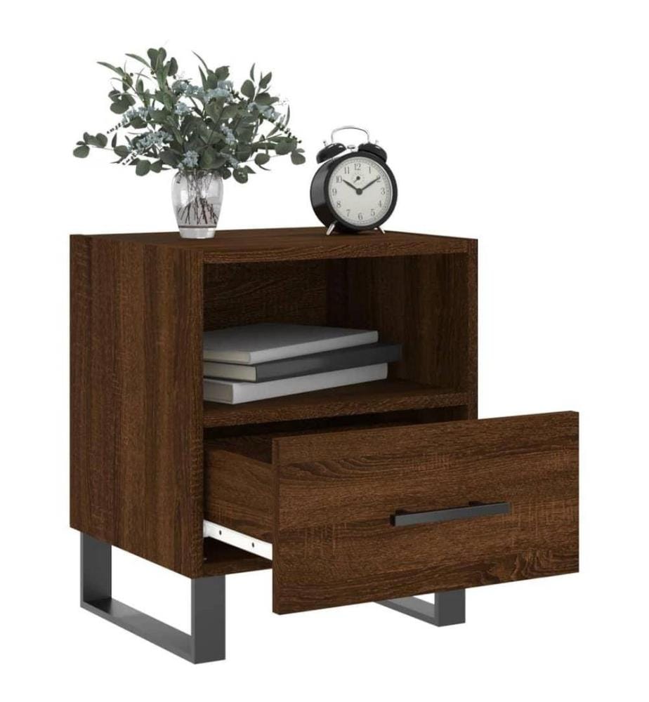 Nachttische 2Stk. Braun Eichen-Optik 40x35x47,5cm Holzwerkstoff