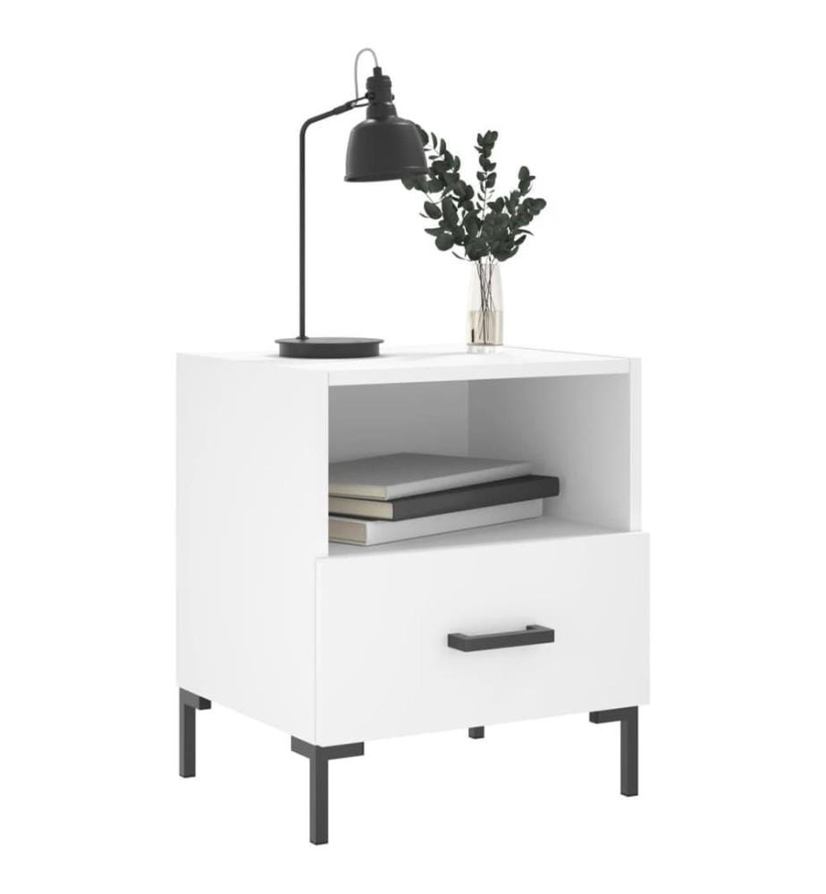 Nachttische 2 Stk. Weiss 40x35x47,5 cm Holzwerkstoff