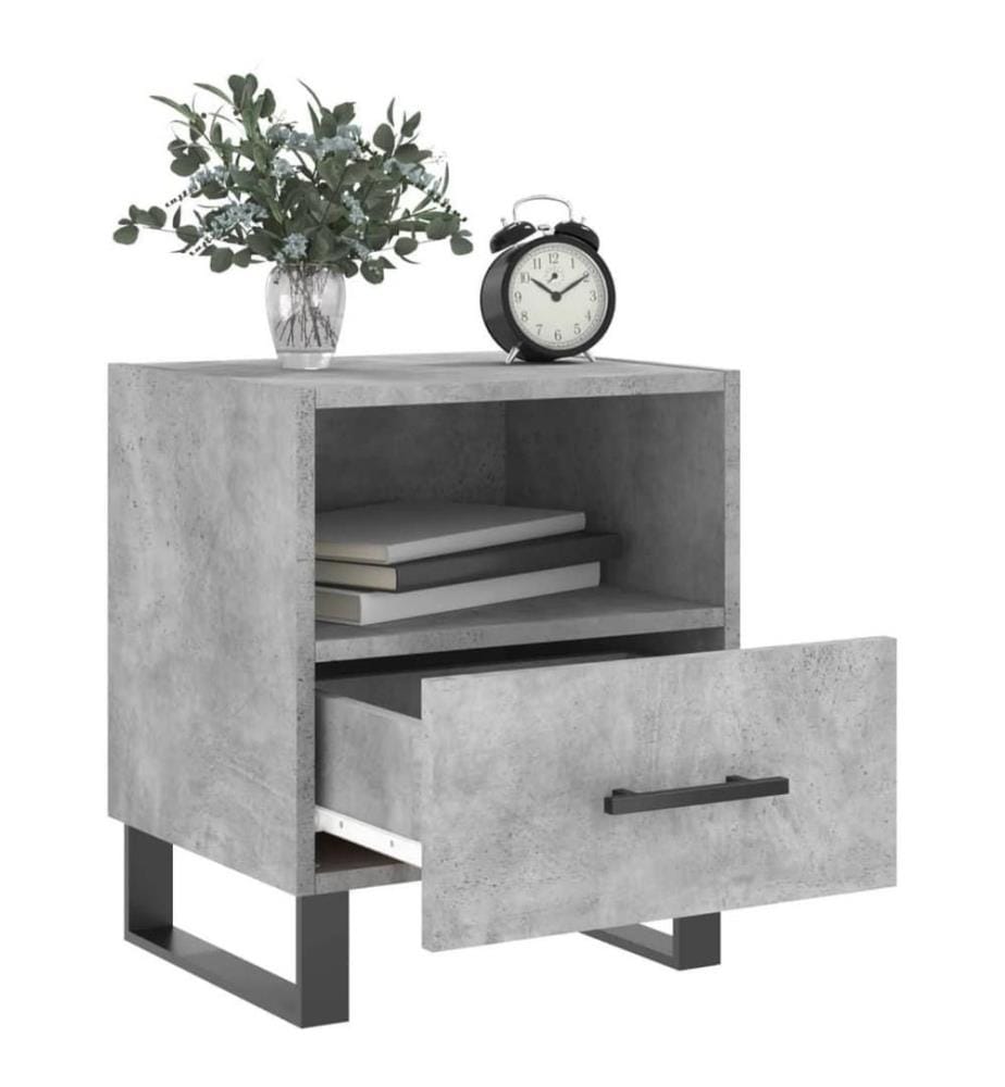 Nachttische 2 Stk. Betongrau 40x35x47,5 cm Holzwerkstoff