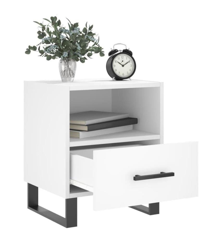 Nachttische 2 Stk. Weiss 40x35x47,5 cm Holzwerkstoff