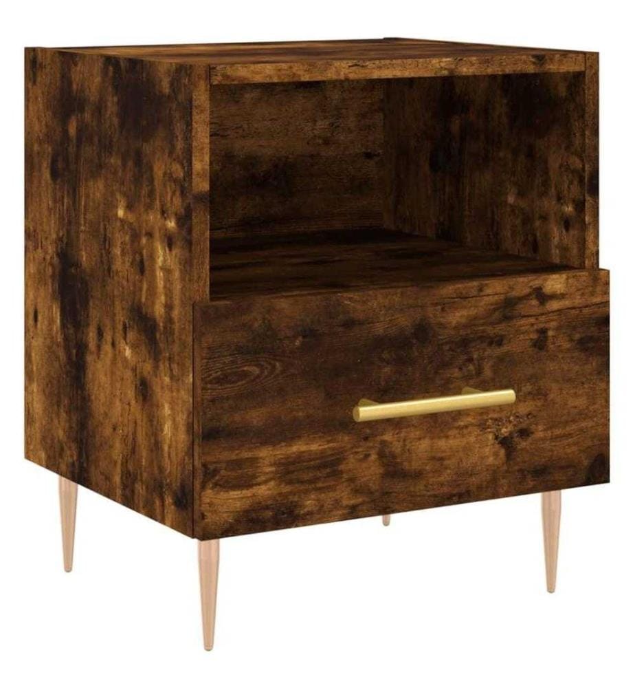 Nachttische 2 Stk. Räuchereiche 40x35x47,5 cm Holzwerkstoff