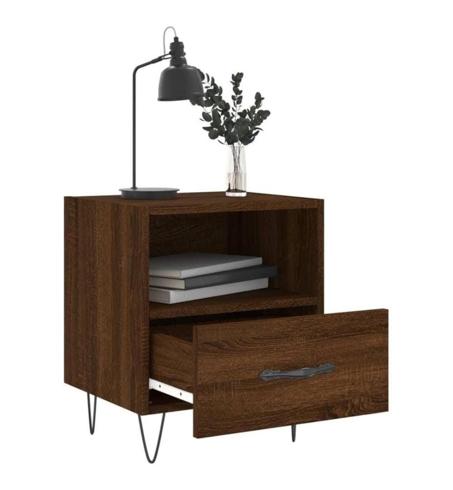 Nachttische 2Stk. Braun Eichen-Optik 40x35x47,5cm Holzwerkstoff