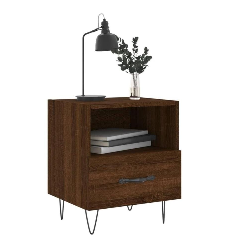 Nachttische 2Stk. Braun Eichen-Optik 40x35x47,5cm Holzwerkstoff